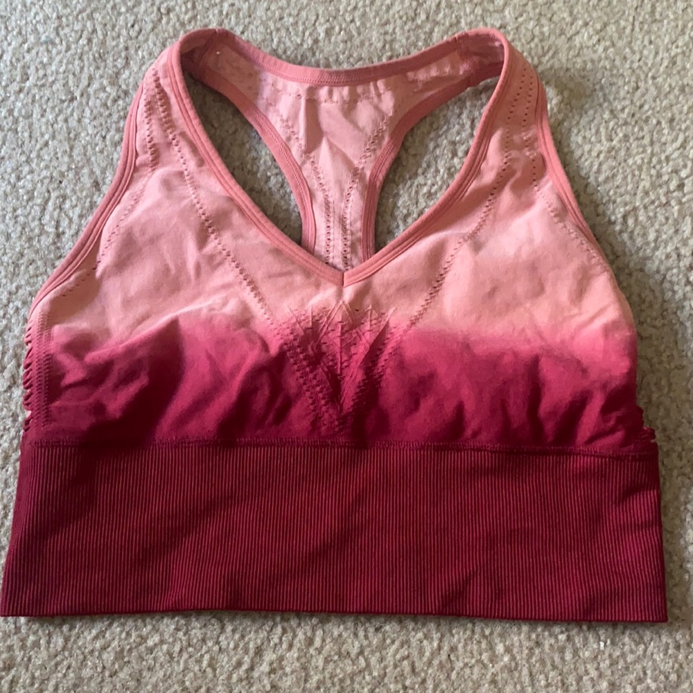 Pink sports bra